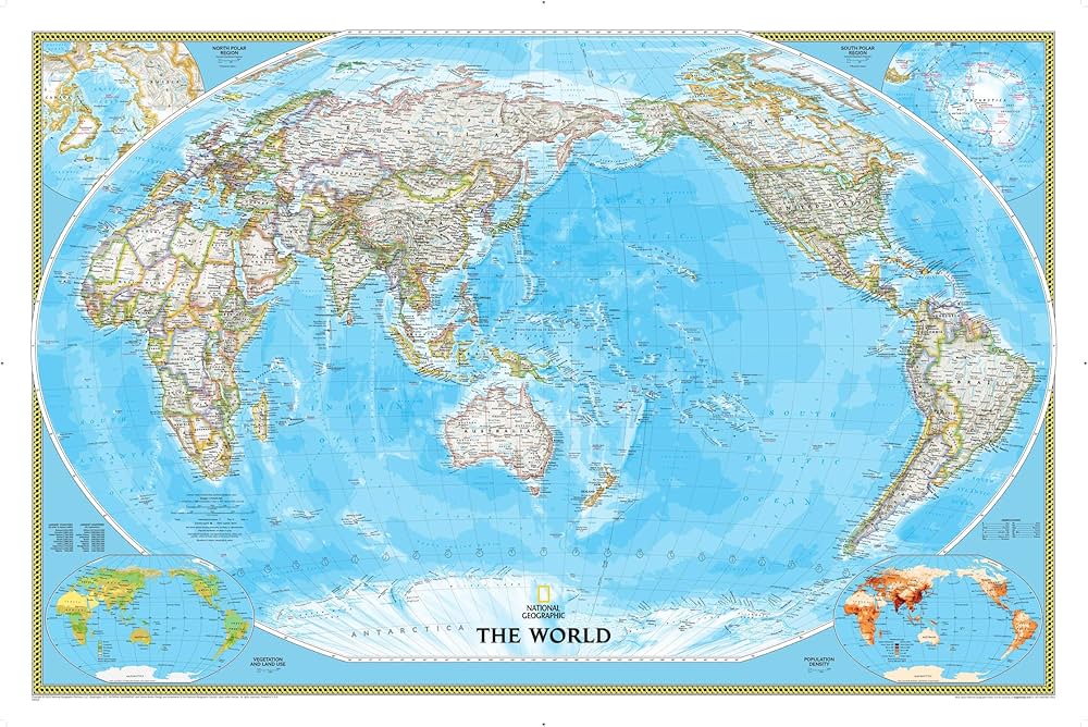 National Geographic World, Pacific Centered Wall Map